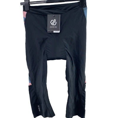 Dare 2B женщин Worldly гель цикл Капри, быстрая сушка, размер Великобритании 14, черный/розовый - Изображение 1 из 4