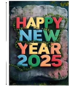 NUEVO AÑO 2025 LINO JARDÍN BANDERA 12"X18" "FELIZ AÑO NUEVO 2025" NUEVO - Imagen 1 de 1