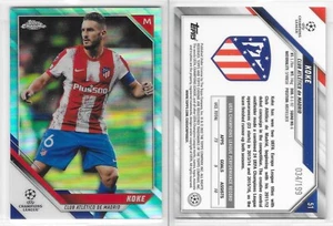 Topps Chrome 2021-2022 #51 Koke Atletico Madrid Aqua Refractor /199 - Picture 1 of 1