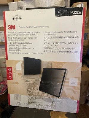 3M  Framed Desktop LCD Privacy Filter  22-23" Widescreen Monitor PF322W  - Image 1 of 4