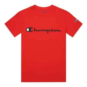 CHAMPION Boys Red Script Logo Short Sleeve T-Shirt Size S - Picture 1 of 1
