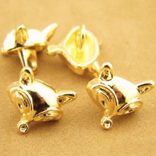 12pcs Gold Novelty Fox Shank Button Metal For Sewing Or Embellishments DIY