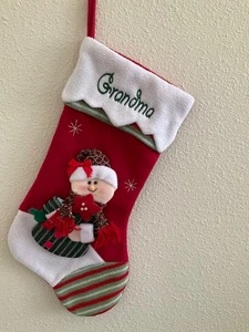 Personal Creation 18" Strumpf Oma Schnee Frauen halten Weihnachtsstern - Bild 1 von 2
