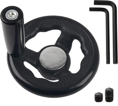 0.47X4Inch Diameter round Hand Wheel W Revolving Knob Handle for Mill Drillpress - Image 1 of 4