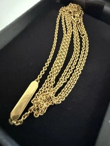 Tiffany & Co. 18k Yellow gold Bar Tag Chain Necklace for Charms & Pendants 24” - Picture 1 of 10