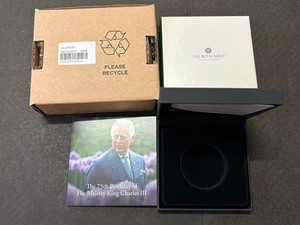 2023 Royal Mint Charles III 75th Birthday Silver Proof £5 Box & COA - NO COIN - Bild 1 von 3