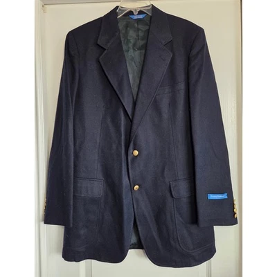Pendleton Country Trad Men Navy Wool Blazer Sport Coat 44 Long Gold Buttons - Image 1 of 4