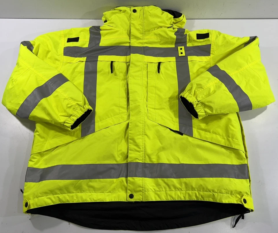 NWOT 2XL 5.11 TACTICAL MENS 3-IN-1 PARKA JACKET HIGH VIS YELLOW 48033 W/ BLEMISH - Image 1 of 4