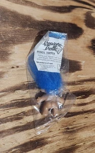 Vtg 1992 Long John Silvers Treasure Troll Fast Food Toy Blue Hair Pencil Topper - Picture 1 of 2