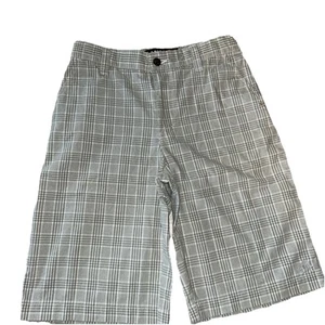 Tony Hawk Shorts Boys size 10 Grey White Plaid Adjustable Waist - Picture 1 of 6
