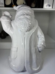 Vietri "Santa Holiday" White Centerpiece Clay Glazed 17.5"H x 13"W Italy - Picture 1 of 11