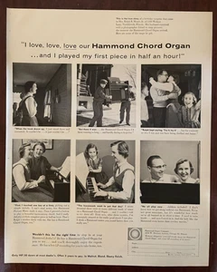 1956 HAMMOND Akkordorgel Vintage Druckwerbung Walnussblond Ebenholz Musik - Bild 1 von 1