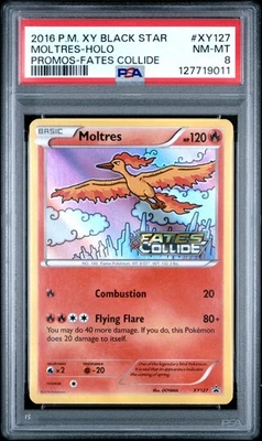 2016 Pokemon Xy Black Star Promo Moltres #XY127 Fates Collide PSA 8 New Cert - Image 1 of 2