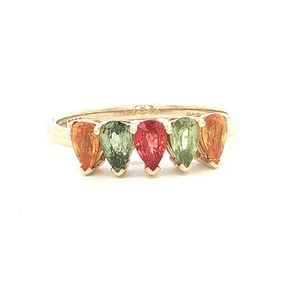 9ct Yellow Gold Multi-Colour Sapphire Ring - Picture 1 of 4