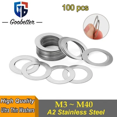 Shim Washers Flat Shims Thick 0.1/0.2/0.3/0.5mm DIN 988 A2(304) Stainless Steel - Image 1 of 4