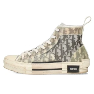 Christian Dior Sneaker Oblique D Logo High Top Sneakers Rubber Men's 39 W/Box - Picture 1 of 5