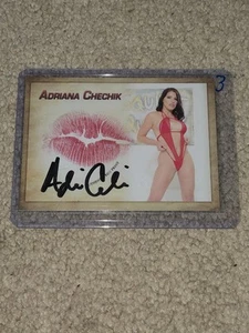Tarjeta de beso firmada con autógrafo por Adriana Chechik modelo de exposición de coleccionistas #3 - Imagen 1 de 2
