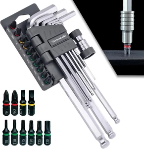 20In1 Metric Allen Wrench Set, S2 Steel Hex Key Set, Allen Key Set with Bit Adap - Picture 1 of 12