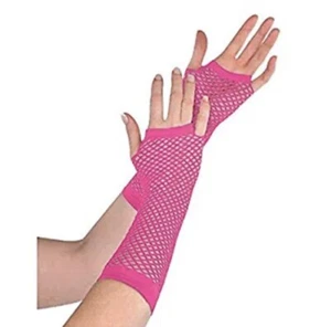 Pink Fishnet Long Gloves - Picture 1 of 1