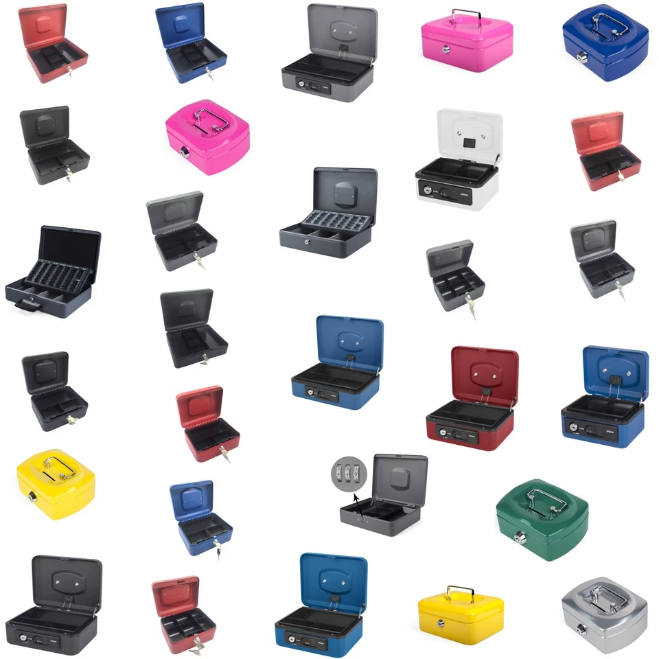 Geldkassette Kasse Münzfach Spardose viele Größen Farben 30 Vers - Bild 1 von 1