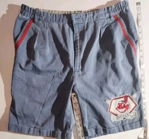 Vintage Cleveland Indians Chief Wahoo Pletted shorts Starter Large 41w Vtg - Picture 1 of 10