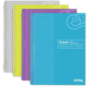 Graph Paper Notebooks Spiral Quad Ruled Grid Notebook Heavy Duty White Paper ... - Picture 1 of 7