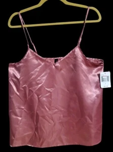 Maidenform Cami Satin Large Pink Dusty Rose Camisole Adjustable Straps New - Picture 1 of 6