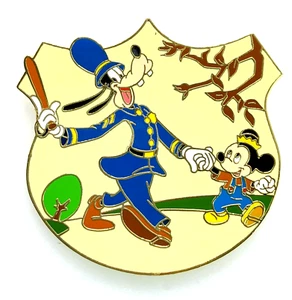 2003 GOOFY POLICEMAN con MORTY FIELDMOUSE (sobrino de Mickey) pasador comercial de Disney - Imagen 1 de 3