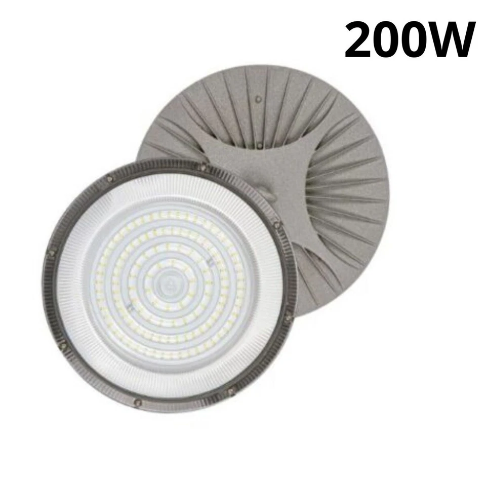 FARO INDUSTRIALE LED 200W DISCO ROTONDO UFO IP65 PLAFONIERA CAMPANA 6500K - Immagine 1 di 4