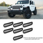 Hot 7PCS Car ABS Plastic Mesh Grill Grille Replacement Fits For Jeep Wrangler