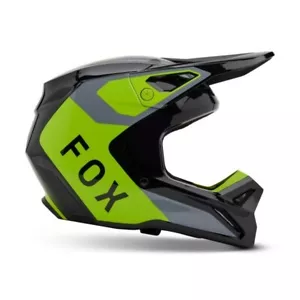 FOX RACING V1 MX MOTOCROSS HELMET LEAN GREY FLO YELLOW 2025 ADULT SIZE LARGE - Picture 1 of 3