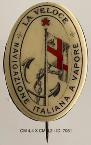 NAVIGAZIONE ITALIANA A VAPORE LA VELOCE GENOVA-NAPOLI DISTINTIVO PER DIPENDENTI - Picture 1 of 2