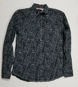 Attention Men's Small Long Sleeve Button Up black grey acid wash - Picture 1 of 12