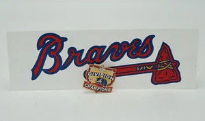 Atlanta Braves 1997 NL Division Champions Souvenir Pin & Sticker MLB Baseball - Picture 1 of 7