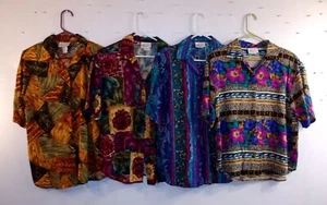 Lote de 4 Blusas KATHY LEE Manga Corta Abotonadas Talla 10, Rayón, Multicolor - Imagen 1 de 9