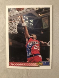 Carta NBA Upper Deck 1992-93 Philadelphia 76ers #217 Ron Anderson Basketball - Foto 1 di 2