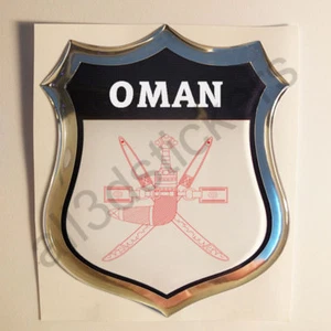 Autocollant Oman Emblème Armoiries Blason Adhésif Oman 3D Résine Voiture Moto - Picture 1 of 1