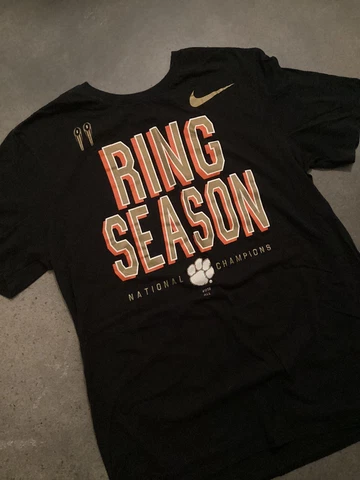 Nike Clemson Tigers 2018 National Champions Ring Season T-Shirt Men’s Size L Cover