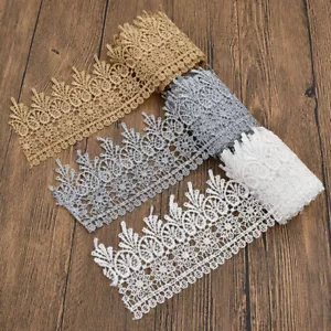 2 yardas bordado borde de encaje adorno vestido de boda aplique cinta decoración hágalo usted mismo - Imagen 1 de 8