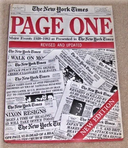 The New York Times PAGE ONE Major Events 1920-1983 Revised & Updated Book - Picture 1 of 6