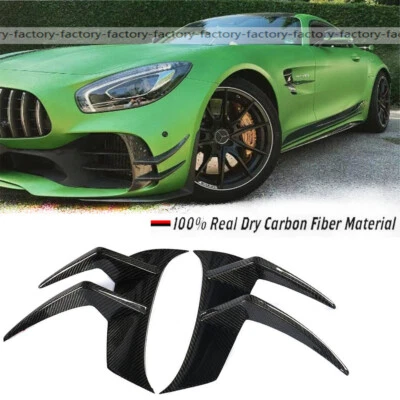 Подходит для Mercedes Benz AMG GTR 16-19 DRYL CARBON передний бампер разветвители боковые плавники - Изображение 1 из 4