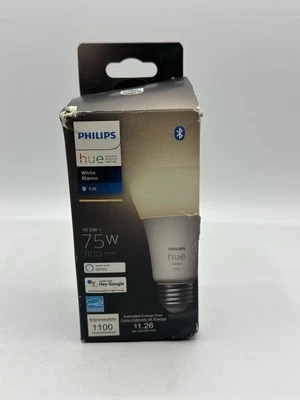 Philips - Hue A19 Bluetooth 75W Smart LED Bulb - White Model: 563007 - Image 1 of 4