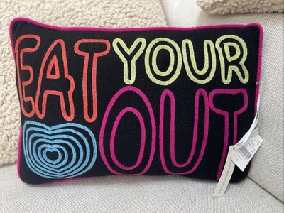 Armand Diradourian ~EAT YOUR HEART OUT~Cashmere Blend RARE Decorative Pillow - Image 1 of 4