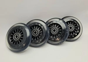 Wiggle Car Polyurethane Replacement Wheels Set of 4 90 mm Black **No Lights** - Picture 1 of 9