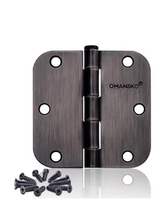 3 Pack Door Hinge 3 1/2" Rounded Door Hinges Oil Rubbed Bronze 3.5" x 3.5 Inch - Picture 1 of 4