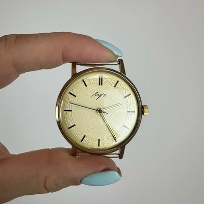Vintage Soviet men's watch Luch mechanical USSR gold plated AU Luch NEW - Image 1 of 4
