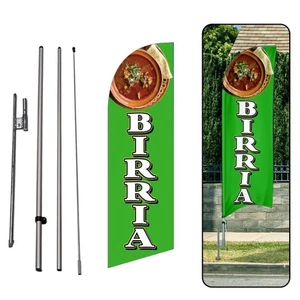 BIRRIA 6' Foot Swooper Feather Flag for Mexican Restaurants Business... - Picture 1 of 3
