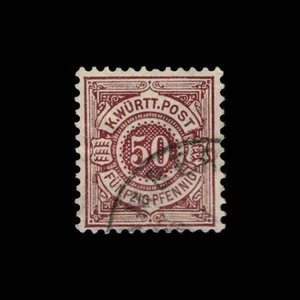Deutsches Land, Württemberg, Scott 68, Ziffer, 1875-1900, gebraucht, 110810 - Bild 1 von 2