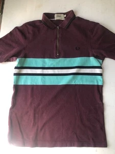 Fred Perry x Bradley Wiggins Polo Shirt Mens Small Striped 1/4 Zip Pouch Retro - Picture 1 of 4