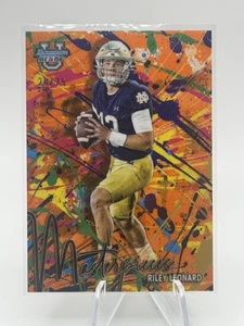 2024 Bowman Best U University Riley Leonard Masterpieces ORANGE REFRACTOR #20/25 - Picture 1 of 2